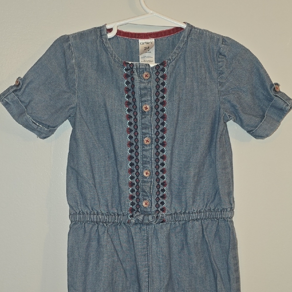 Carter's Blue Denim Bodysuit LOT P - Picture 3 of 9